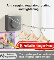 Hanging Clothesline With Free 6pcs -Foldable Hanger