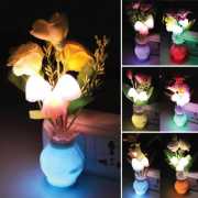 LED Dream Mushroom Lamp Flower Shape Wall Plug Color Changing Led Bed Night